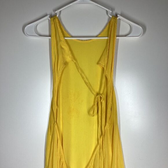 Allsaints Cerellia Yellow halter Neck SatinMidi Dress size 12 - Picture 8 of 14